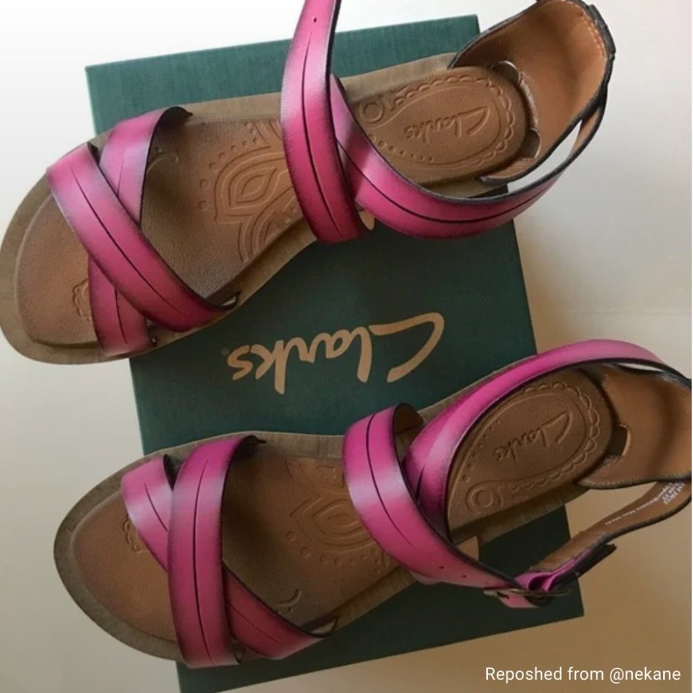 Clark’s Fuchsia Bille Jazz Gladiator Sandals 7.5